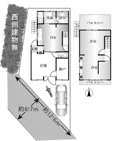 【間取り】 | 大原野東野町 店舗付一戸建