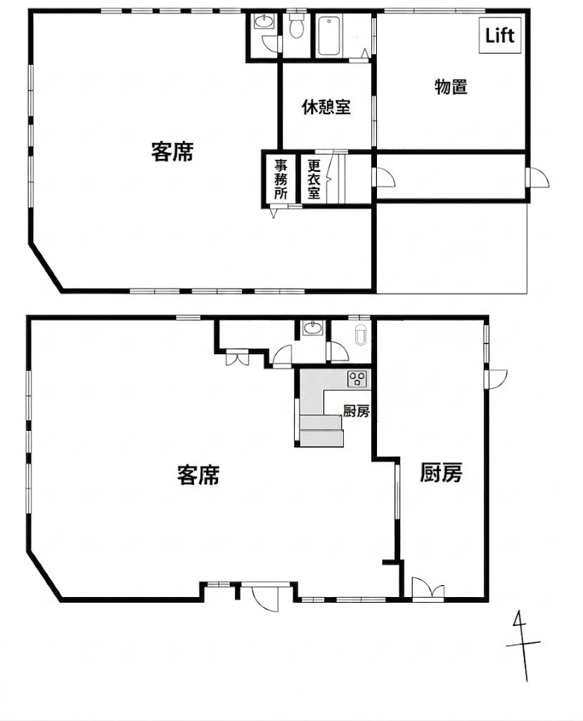 秦野市南矢名２丁目の店舗事務所の間取り