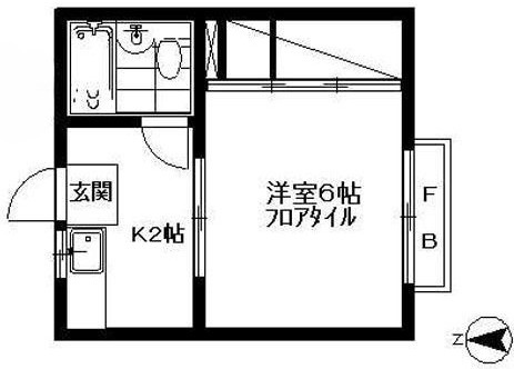サンハイツ北嶺Ｂの間取り