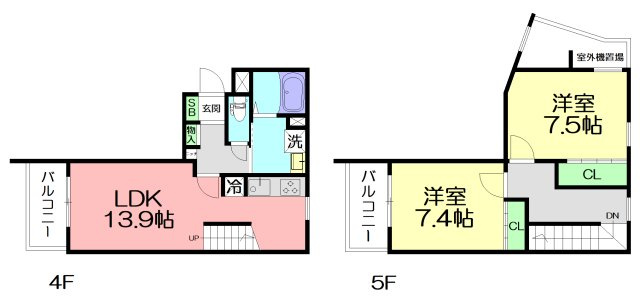 ＧＲＡＮＤＲＥＶＥ見附町の間取り
