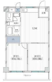 神戸市東灘区御影石町２丁目の賃貸マンションの間取り