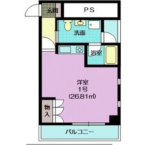 神戸市中央区中山手通４丁目の賃貸マンションの間取り