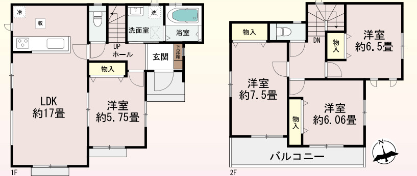 港南区下永谷五丁目戸建の区画図