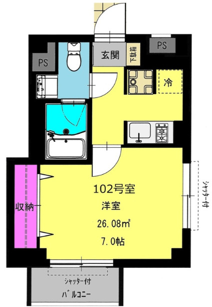 北区十条仲原３丁目の賃貸マンションの間取り