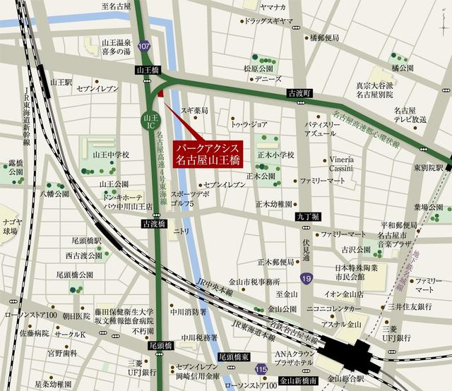 パークアクシス名古屋山王橋の地図