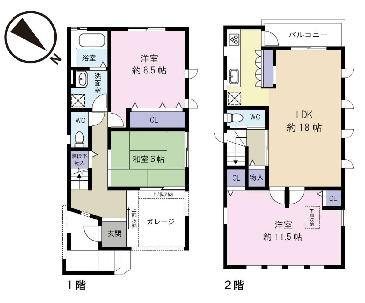 河内長野市木戸2丁目戸建の間取り