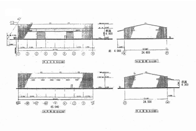 日高市大字原宿の倉庫のその他|立面図
