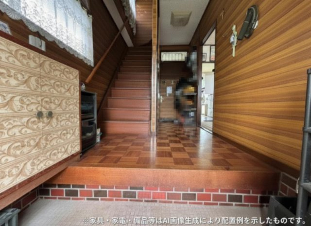 栃木市大平町富田　A棟　中古戸建の玄関