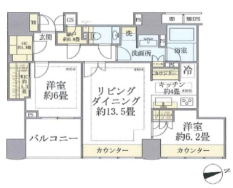 ザ・パークハウスグラン三番町26の間取り