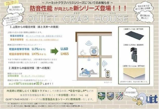 【その他】 | ＱＵＩＥＴ　ＣＲＡＢ　ＨＯＵＳＥ　ＴＯＧＥＴＨＥＲ　川崎浅田 | マンションに劣らない防音設備！
