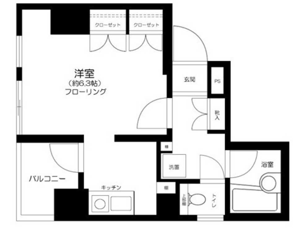 アピス三軒茶屋　LUUP導入　角部屋　オートロックの間取り