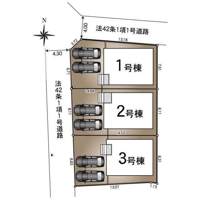 仲介手数料無料）一宮市一色町　第１の区画図| 
