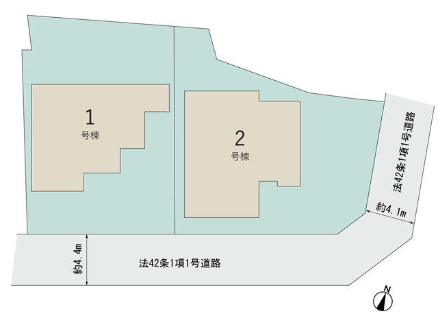【区画図】 | 袋井市浅羽 新築一戸建て 1号棟 | 1号棟の区画図です