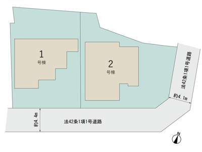 【区画図】 | 袋井市浅羽 新築一戸建て 2号棟 | 2号棟の区画図です