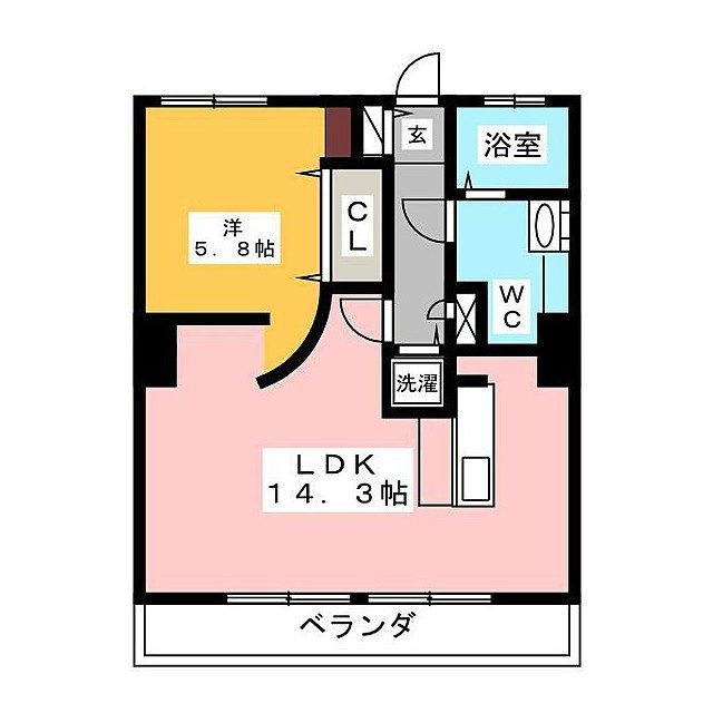 ハイリビングＫの間取り