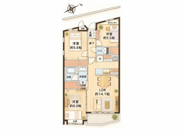 グランベルク二子玉川の間取り|（ご見学可能ですのでお気軽にお問合せください）