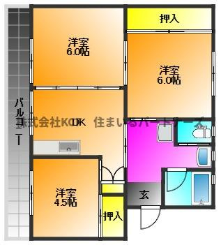 ビレッジハウス城島1号棟の間取り