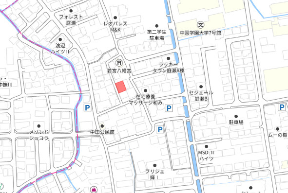 岡山市北区庭瀬３期１区画の地図
