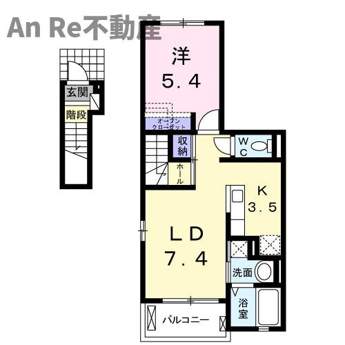 川口市大字藤兵衛新田のアパートの間取り