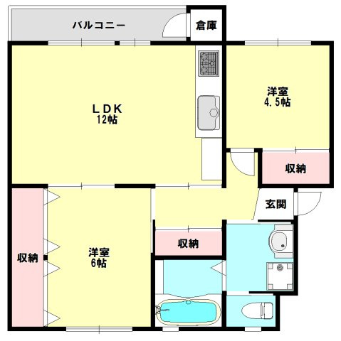 鶴甲コーポ21号館の間取り