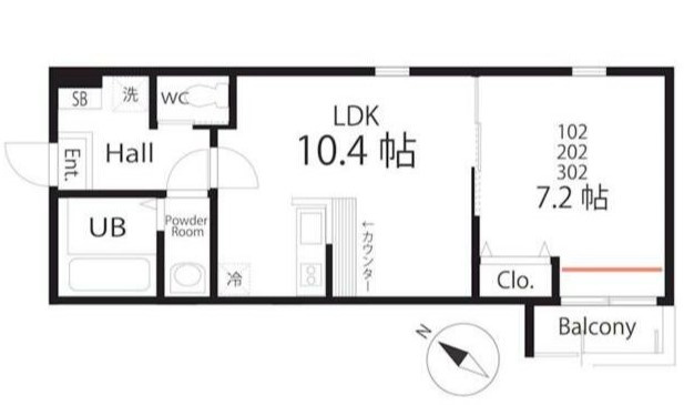 【間取り】 | ハーミットクラブハウストゥギャザー戸塚 | 設備充実！1LDKの間取りです！