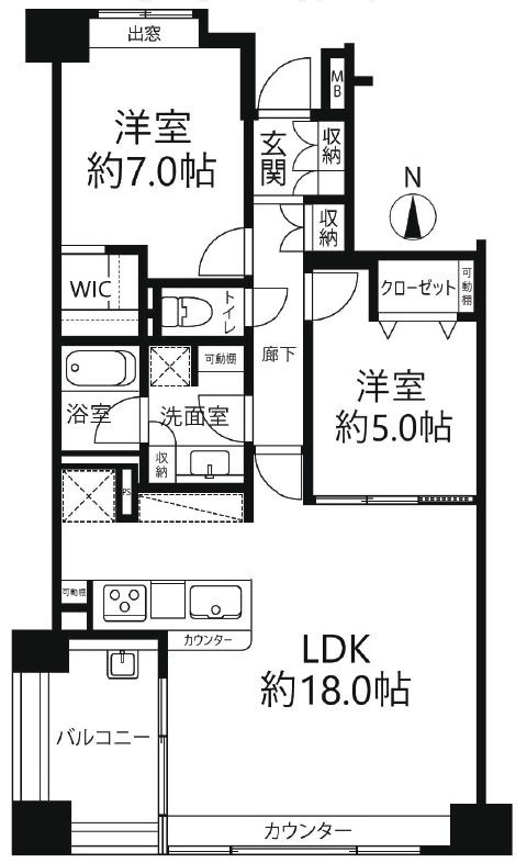 両国石原パークホームズの間取り|南向きにつきまして日当たり・通風良好。新規リノベーションマンション。安心のアフターサービス保証付きですのでご購入後も安心して暮らせます。