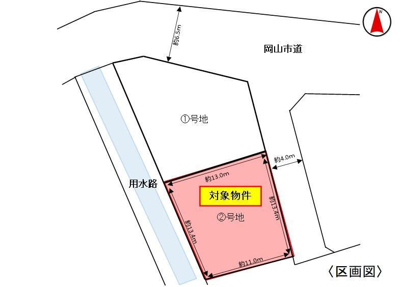 北区今保　1区画の区画図