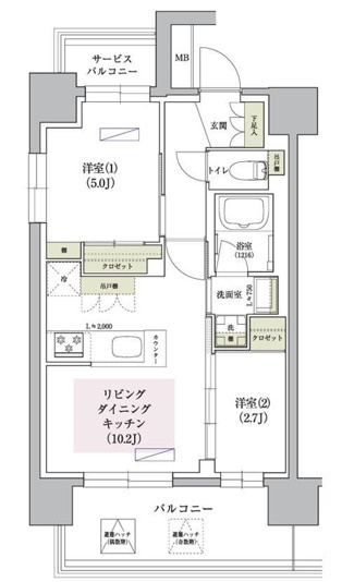 アーバネックス南堀江Ⅱの間取り