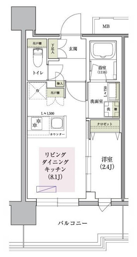 アーバネックス南堀江Ⅱの間取り
