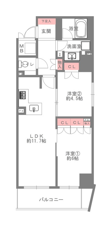 サンマイン北浜の間取り