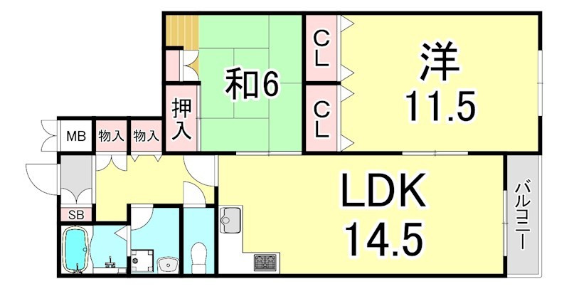 プラネックス苦楽園の間取り