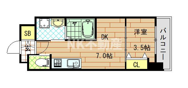 【間取り】 | クローバー・クレスト（八戸ノ里賃貸） | 間取りです
