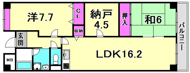 GROOVE門戸厄神の間取り
