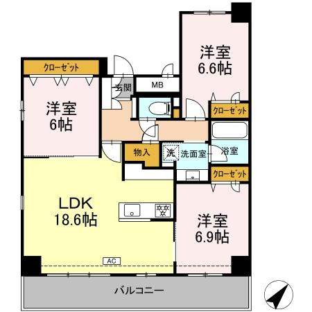 アーバンテム春吉の間取り