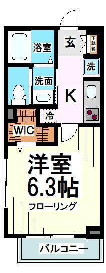 世田谷区経堂１丁目のアパートの間取り
