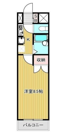 【間取り】 | リバーサイドパレス | 戸塚駅徒歩３分！1K！