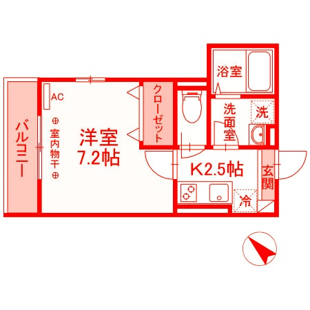 藤沢市鵠沼花沢町のアパートの間取り