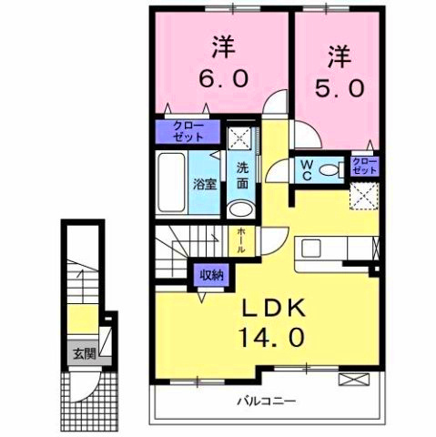 リヨン　Ａの間取り
