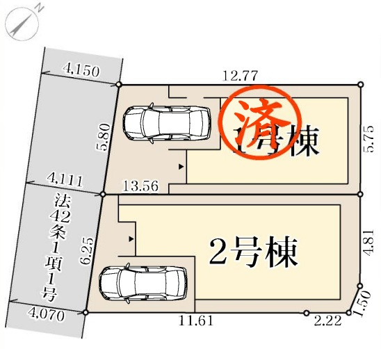明石市野々上1丁目の区画図