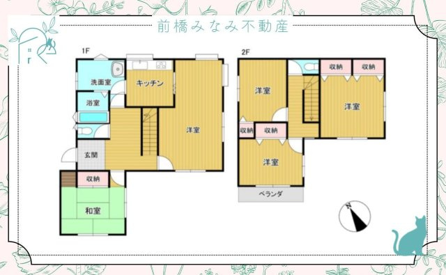 【中古】高崎市上豊岡町　５Kの間取り