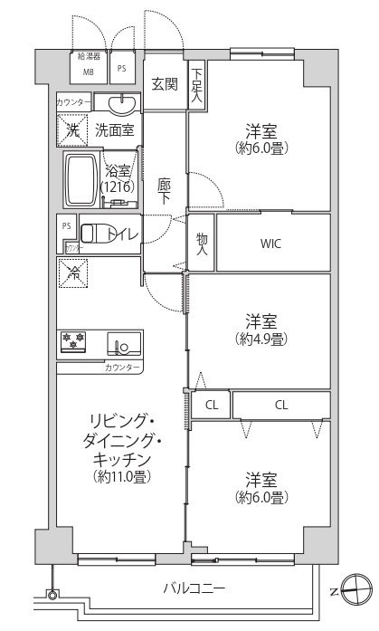 シャンボール南砂の間取り|新規リノベーション施工が完了いたしましたのでいつでも内覧が可能です。安心のアフターサービス保証付きですのでご購入後も安心して暮らせます。