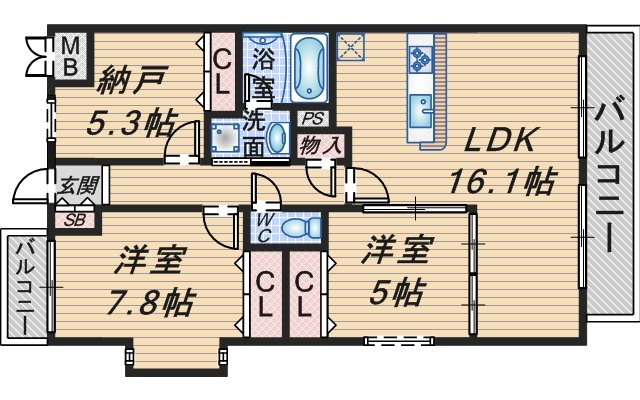 メゾンドフルールの間取り