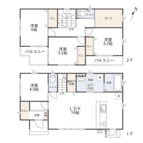 丸亀市田村町　戸建の間取り