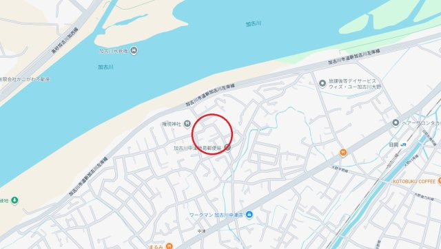 加古川市加古川町中津　　JR加古川線「日岡駅」徒歩13分の地図