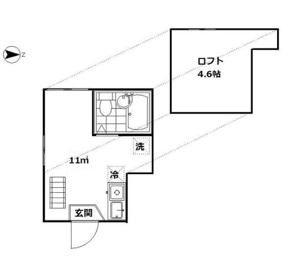 インベスト南蒲田の間取り|西向き洋室5.5帖+ロフト4.6帖！