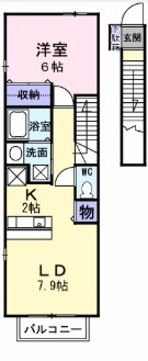 【間取り】 | フォンテーヌ | 余裕のある１ＬＤＫの間取りです！