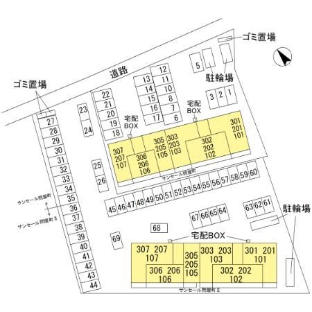 サンセール問屋町の区画図