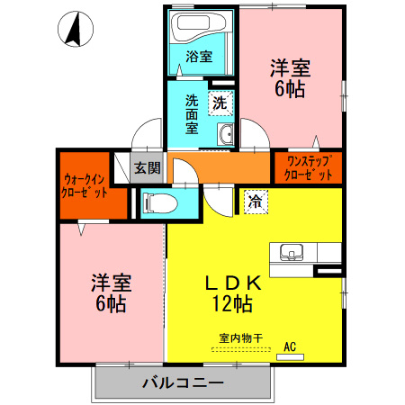 プリマクレールBの間取り