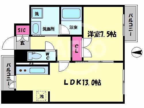サムティ難波グレイスの間取り|クレール元町　間取り
