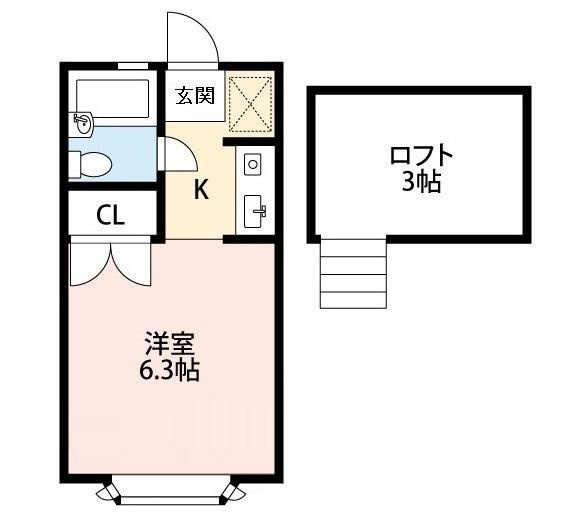 ローズアパートＱ63番館の間取り